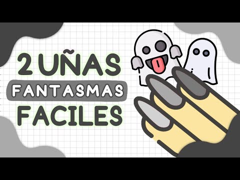 ¡SOLO CON 2 ESMALTES! · 2 MANICURAS DE FANTASMAS PARA HALLOWEEN · Uñas Cortas