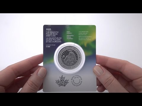1 oz. 99.99% Pure Silver Coin: First Strikes–The Majestic Polar Bear and Cubs- Mintage: 5,000 (2023)