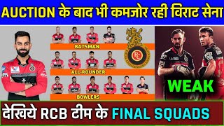 IPL 2021 - RCB Final Squads After Auction | Weak Squads Of RCB in IPL 2021 | RCB Squads 2021