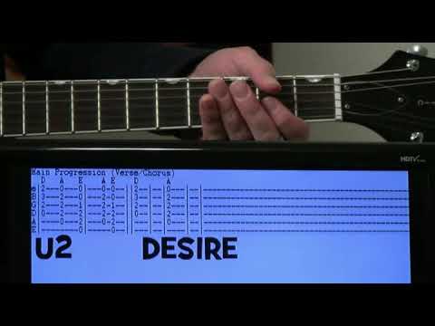 U2 Desire Guitar Chords Lesson & Tab Tutorial