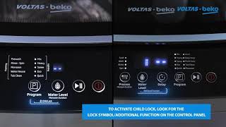 Voltas Beko: How to activate Top Load Child Lock