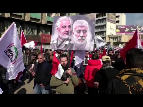 伊拉克數千人紀念蘇萊曼尼遇害一週年。 (Thousands in Iraq mark year since Soleimani's killing)