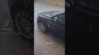 Hail pelts car near Oak Lawn