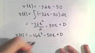 Gravity and Vertical Motion Problem - Calculus