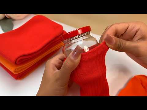 GENIALE DIY-IDEE MIT EINEM GLAS UND ALTEN SOCKEN!  😍 DAS BESTE AUS ABFALL!