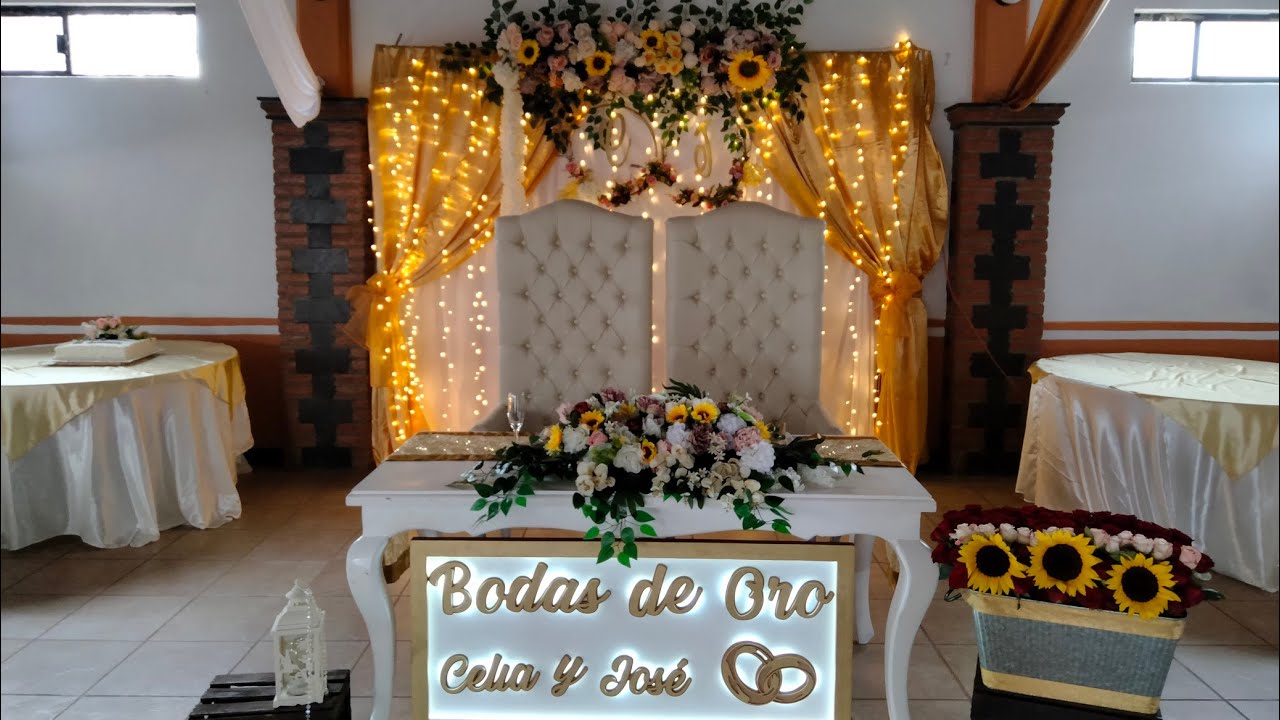 Montaje de mesas y Decoración para Bodas de Oro