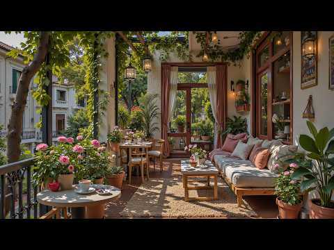 Beautiful Flower Garden Jazz 🌸 Gentle Jazz and Peaceful Café Atmosphere for Calm & Relaxing Mornings