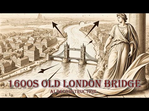 1600s old London Bridge. (AI Reconstruction)