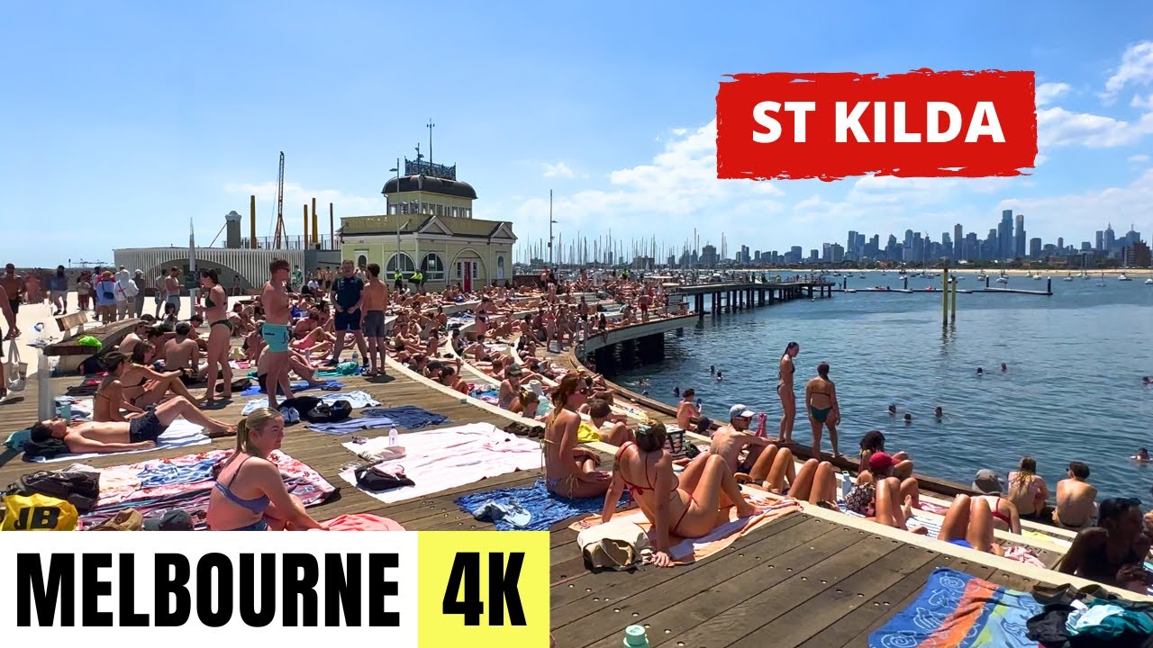 Embark on a walking tour around St Kilda Beach.