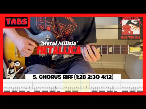 Metal Militia - Metallica (ALL RIFFS + TABS) Guitar lesson/tutorial/How to play