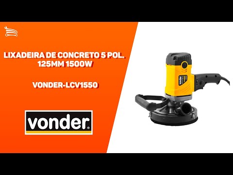 Lixadeira de Concreto 5 Pol. 125mm 1500W 110V VONDER-LCV1550 - Video