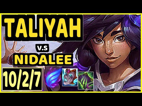 ELLIM (TALIYAH) vs NIDALEE - 10/2/7 KDA JUNGLE GAMEPLAY - KR Ranked GRANDMASTER