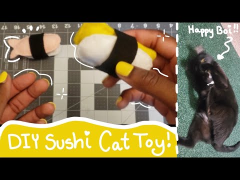 DIY Sushie Catnip Bell Cat Toy | Easy Sew Cat Toy