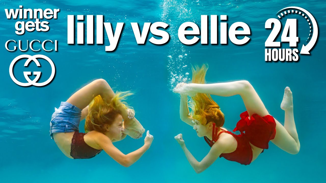 Lilly vs Ellie 24 Hour Underwater Photo Challenge *Winner Gets GUCCI*