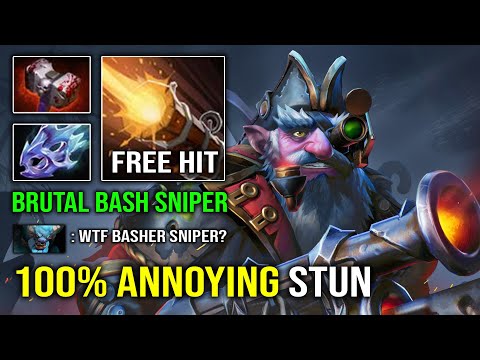 WTF Basher Sniper 100% Annoying Mini Stun +750 Max Range Knockback DPS Dota 2