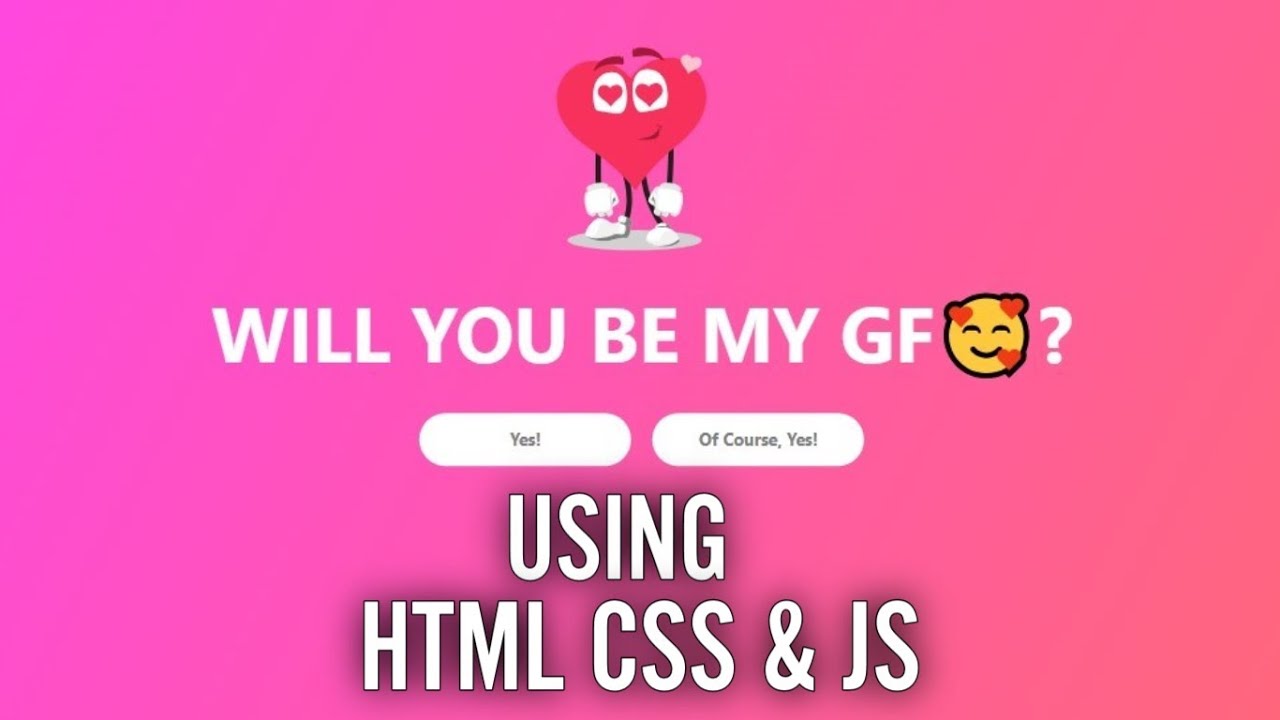 propose girl Project Using HTML CSS & JS || HTML CSS JS project