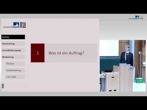 Schuldrecht I - 26 - Dienstvertrag, Auftrag, Geschäftsbesorgung