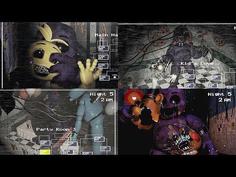 Purple Guy Vs Toy Animatronics FNaF 2 in Real Time Animated