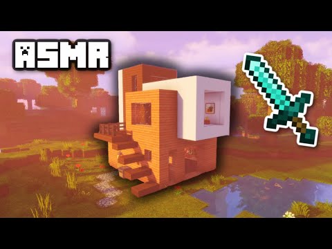 Minecraft ASMR | Building a Modern Multiplayer House ⛏️ Close up whispers & Minecraft music