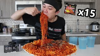 Most Korean Fire Noodles Ever Eaten (x15 Packs)  �