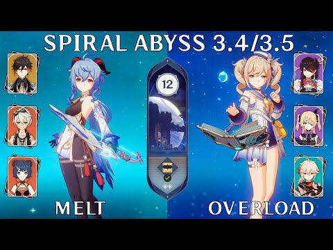 Ganyu c0 melt and Barbara c6 overload. Spiral Abyss 3.4-3.5 - Floor 12 9 Stars