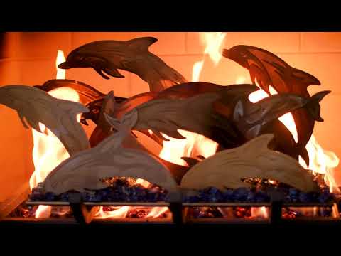 Fireplace Sculpture - Dolphin Seascape Video