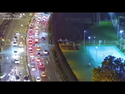 Live Cam Taiwan Taipei City Câmera ao vivo à beira-rio visão noturna de Taipei, Taiwan.