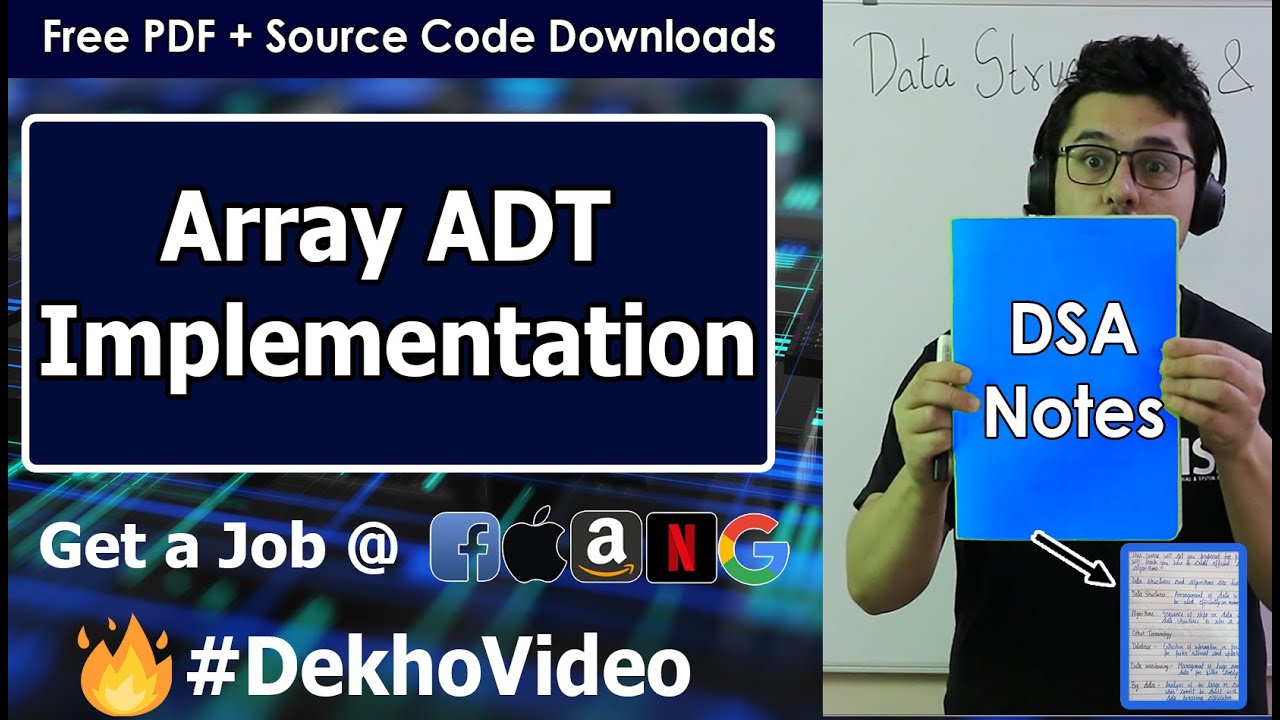 Video thumbnail for Array as An Abstract Data Type in Data Structures(With Notes)