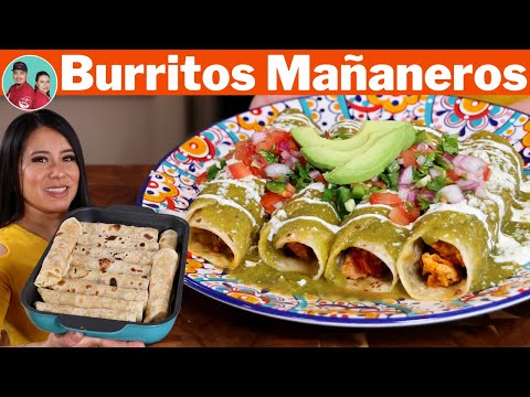 Burritos Mañaneros Bañados en Salsa Verde - NO Antes Vistos ** un Desayuno Espectacular **