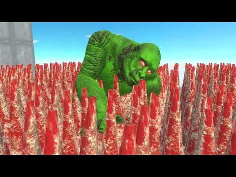 FALLING HULK GORO ON SPIKES - Animal Revolt Battle Simulator #27