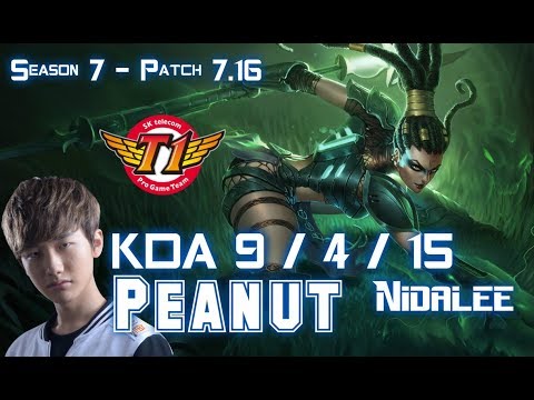 SKT T1 Peanut NIDALEE vs ZAC Jungle - Patch 7.16 KR Ranked