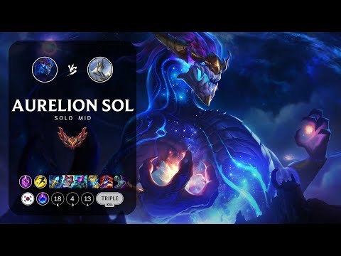 Aurelion Sol Mid vs Galio - KR Grandmaster Patch 14.7