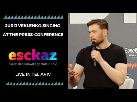 ESCKAZ in Tel Aviv: Jurij Veklenko singing at the press-conference