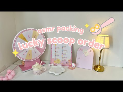 📦 packing a 2 scoops order from secret santa! - lucky scoop shop ⭐