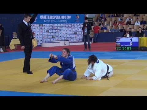 Cadet European Judo Cup Berlin 2016 Round 3  -52 kg Ibragimova (RUS) -  Ballhaus (GER)