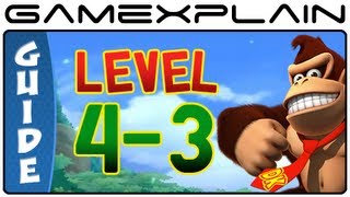 Donkey Kong Country Returns 3D: 4-3 Bombs Away (Puzzle Pieces, KONG Letters Guide, Walkthrough)