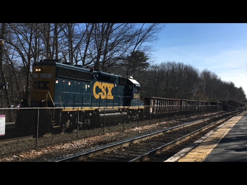 Long CSX B721 at Wellesley Farms 3/13/17 4k