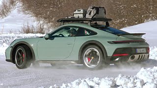 Porsche 911 Dakar Playing On Ice Race Circuit