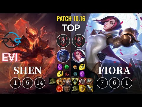 DFM Evi Shen vs Fiora Top - KR Patch 10.16