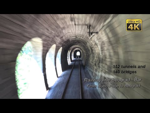 4K CABVIEW Bijelo Polje - Beograd (Beograd - Bar railway line - The most scenic line in Serbia)