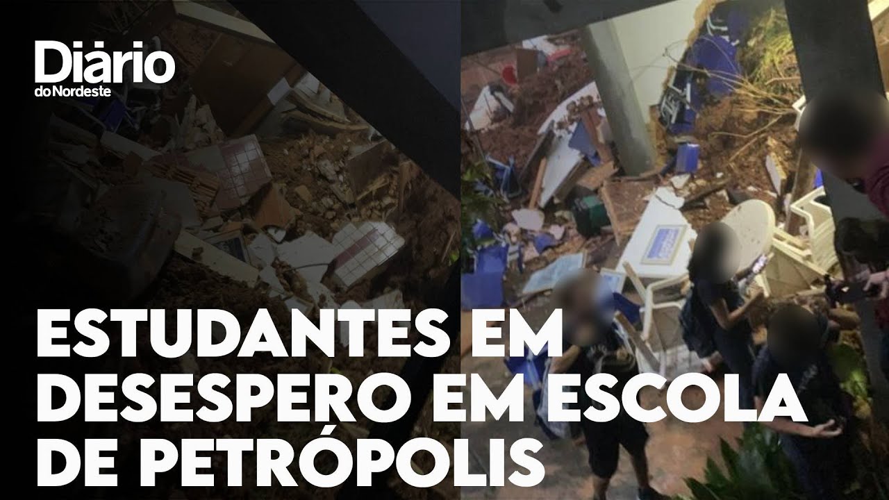 Imagem da notícia: Estudantes de Petrópolis saem desesperados de prédio de escola minutos antes de desabamento