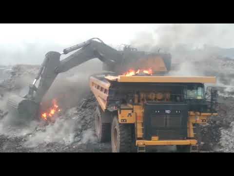 Loading burning coal mines