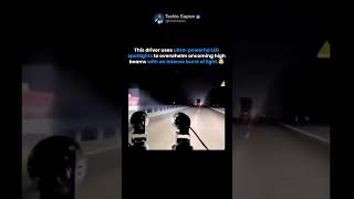 Driver Fights Back Against High Beams Using Insanely Powerful LED Spotlights 🤯💡🚗