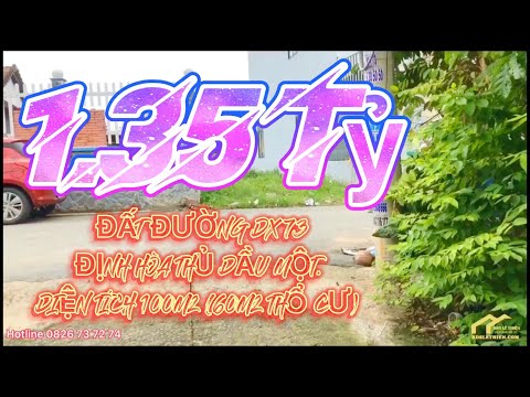 Bán đất Định Hòa Thủ Dầu Một Bình Dương. Diện tích 100m2(60m2 thổ cư)