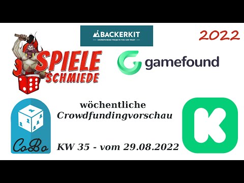 KW 35 - Überblick neuer kooperativer Spiele via Kickstarter, Gamefound und Spieleschmiede August 22