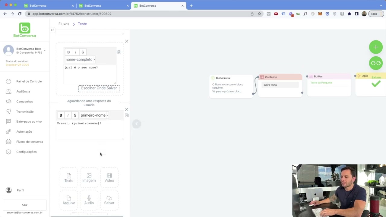 Como Funciona O Construtor de Fluxos do BotConversa