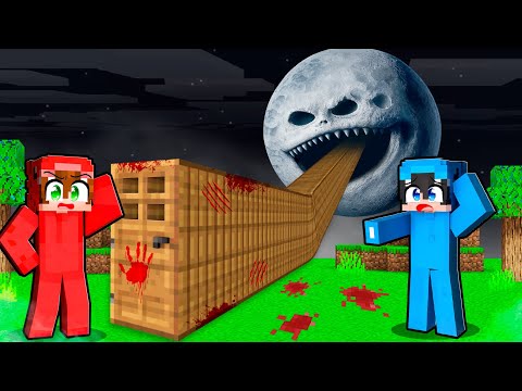 Encontré una PUERTA GIGANTE a la LUNA MALDITA en Minecraft!