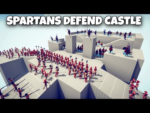 SPARTANS DEFEND CASTLE vs EVERY UNIT - Totally Accurate Battle Simulator TABS