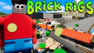 Brick Rigs Game | HOUSE VS THE TRAIN AND CABOOSES! NEW UPDATE! | Lets Play Brick Rigs Gameplay