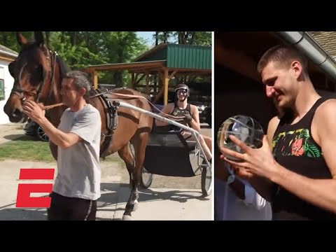 Surprise! ✈️🇷🇸 Nikola Jokic receives his MVP award in Serbia with style! 🏆 @DenverNuggets